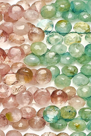 Aquamarine Multi Color Onion Faceted Dyed Beads