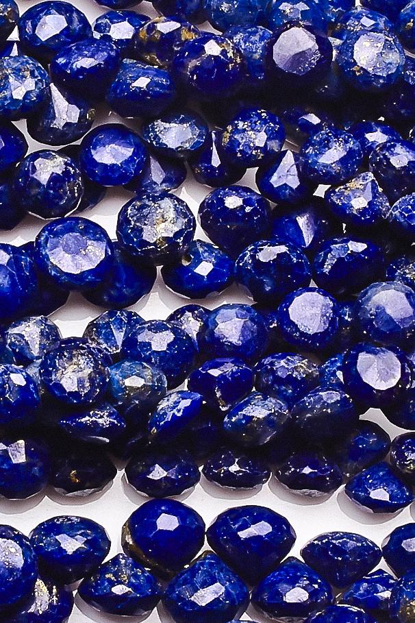 Lapis Lazuli Dark Blue Onion Faceted Natural Beads