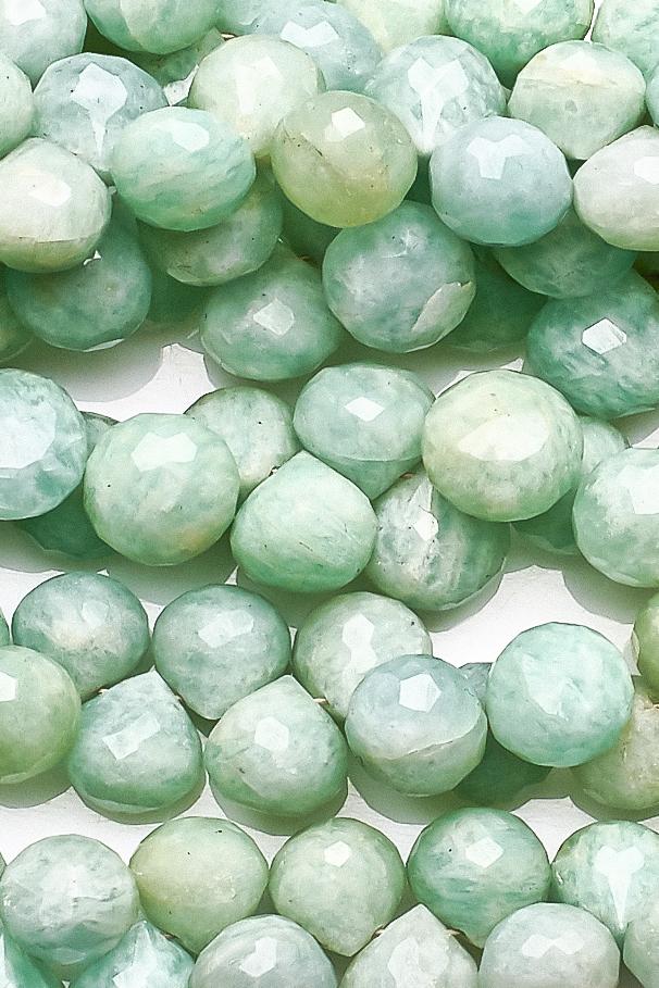 Amazonite Blue Onion Shape Beads 6 x10 mm Faceted Natural 8 Inches Strands