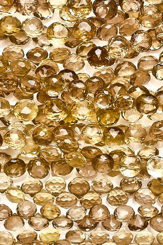 Lemon Quartz Yellow Onion Faceted Natural Beads