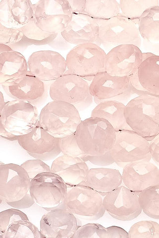 Rose Quartz Light Pink Onion Faceted Natural Beads