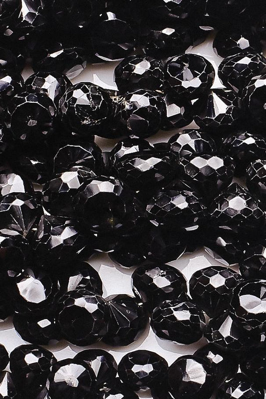 Black Spinel Black Onion Faceted Natural Beads