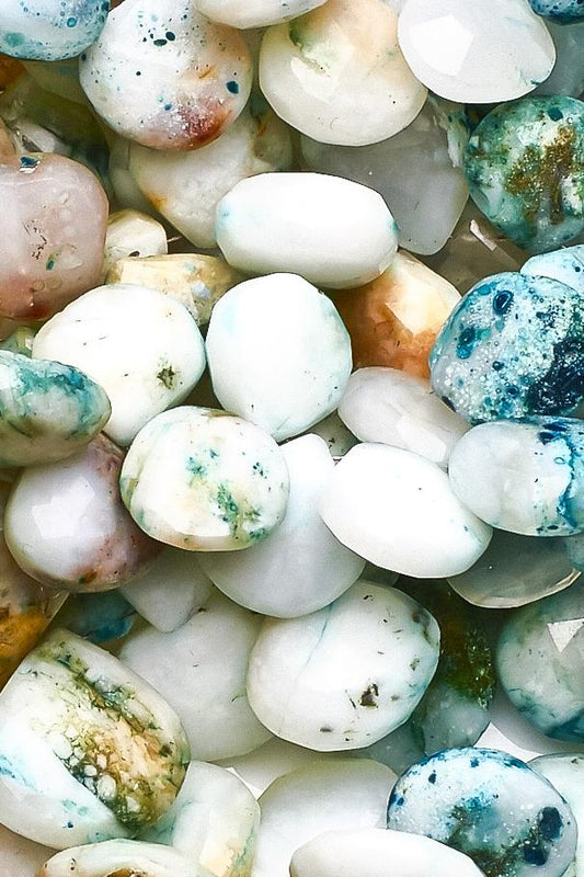 Opal Shaded Blue Pear Faceted Natural Beads