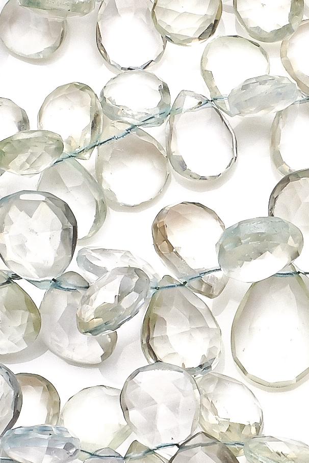 Green Amethyst Green Pear Faceted Natural Beads