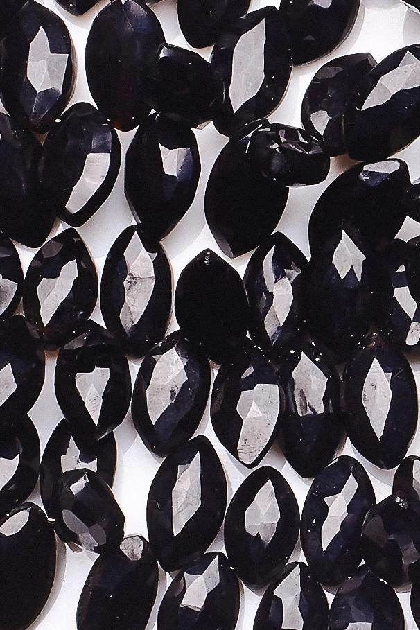 Black Spinel Black Marquise Faceted Natural Beads