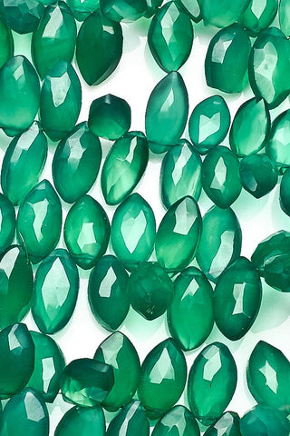 Green Onyx Dark Green Marquise Faceted Natural Beads