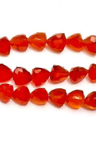 Carnelian Orange Trillion Faceted Natural Beads