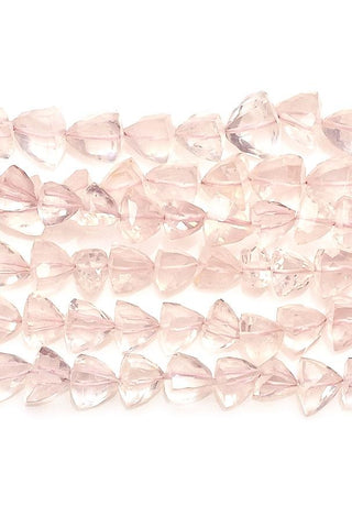 Rose Quartz Pink Pyramid Faceted Natural Beads