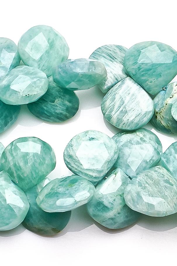 Amazonite Green Heart Faceted 7- 8 MM Natural Heart Shape Beads For Jewelry Craft