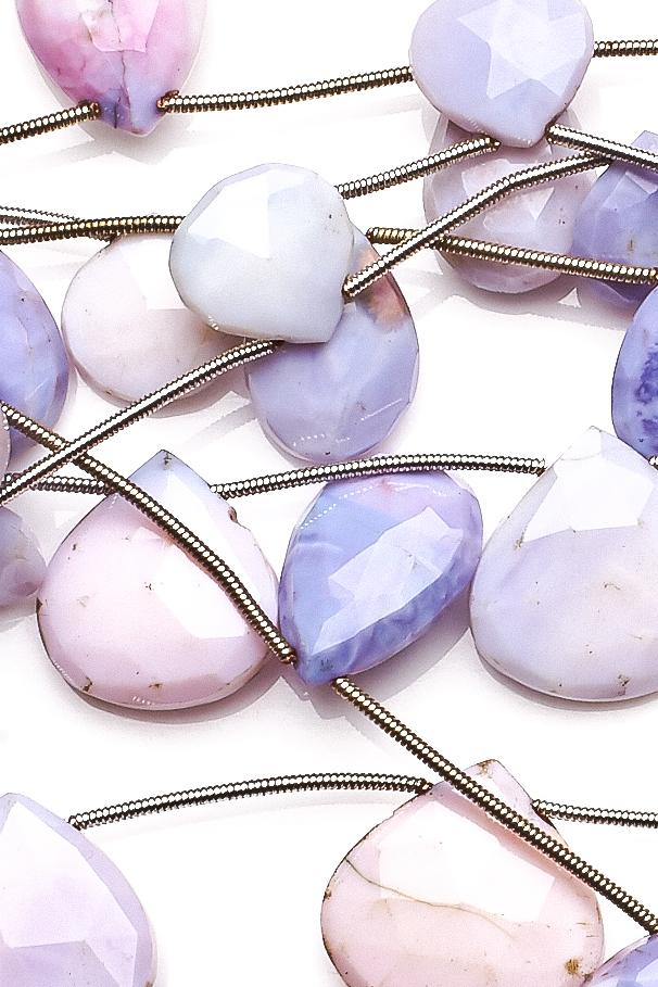 Opal Shaded Purple Heart Faceted Natural Beads