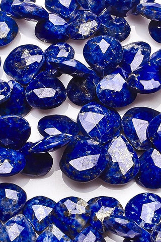 Lapis Lazuli Dark Blue Heart Faceted Natural Beads