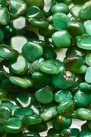 Chrysoprase Green Heart Smooth Natural Beads