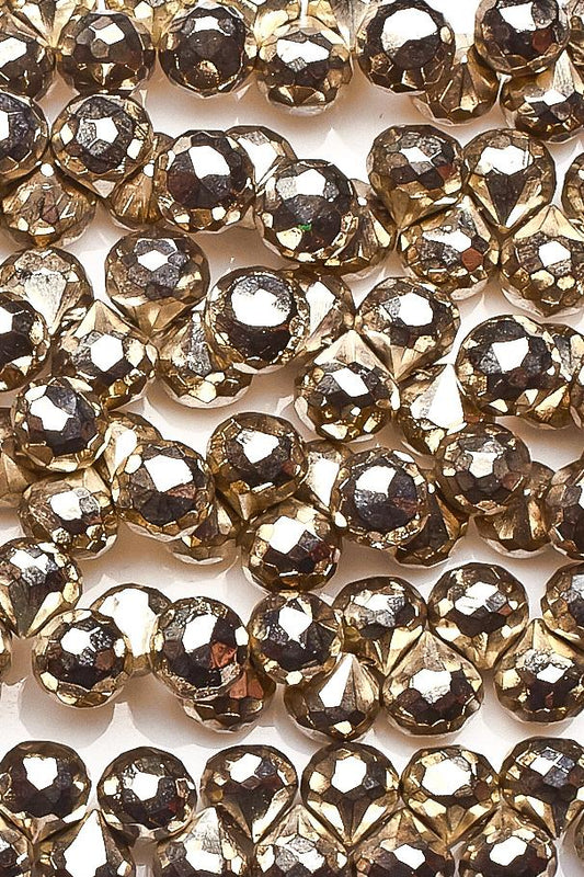 Pyrite Silver Onion Faceted Coating Beads