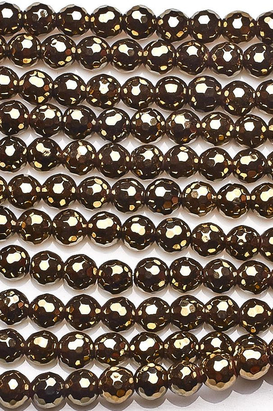 Pyrite Gold Pear Faceted Natural Beads