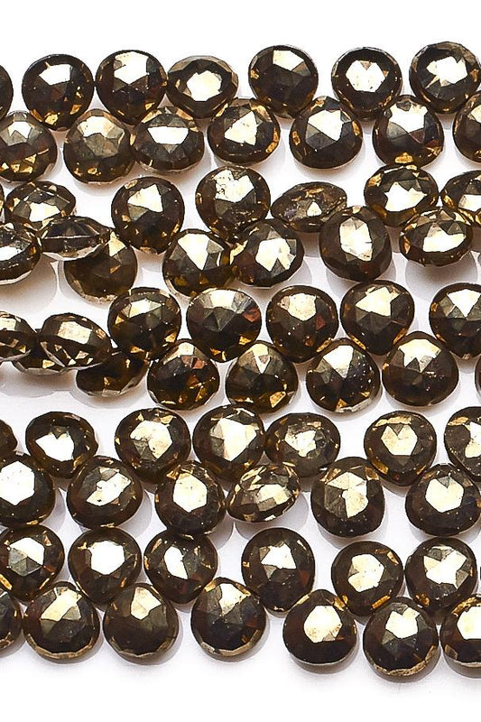 Pyrite Gold Onion Faceted Natural Beads