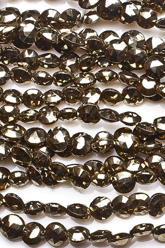 Pyrite Gold Drop Faceted Natural Beads