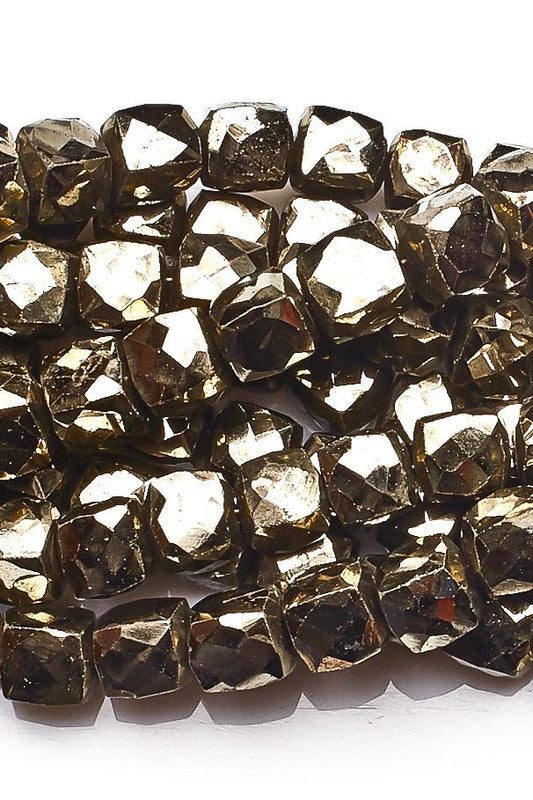 Pyrite Gold Rondelle Faceted Natural Beads