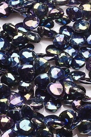 Black Spinel  Shine Heart Faceted Coating Beads