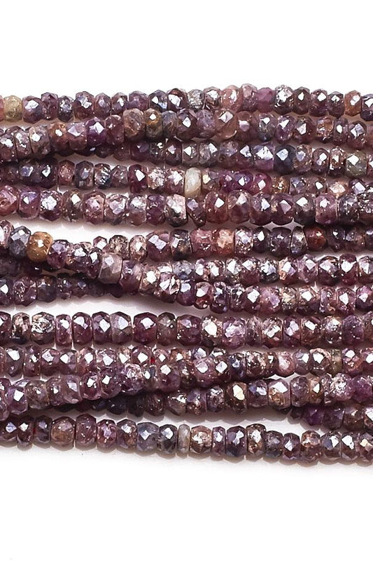 Silverite Brown Rondelle Faceted Mystic Coating Beads