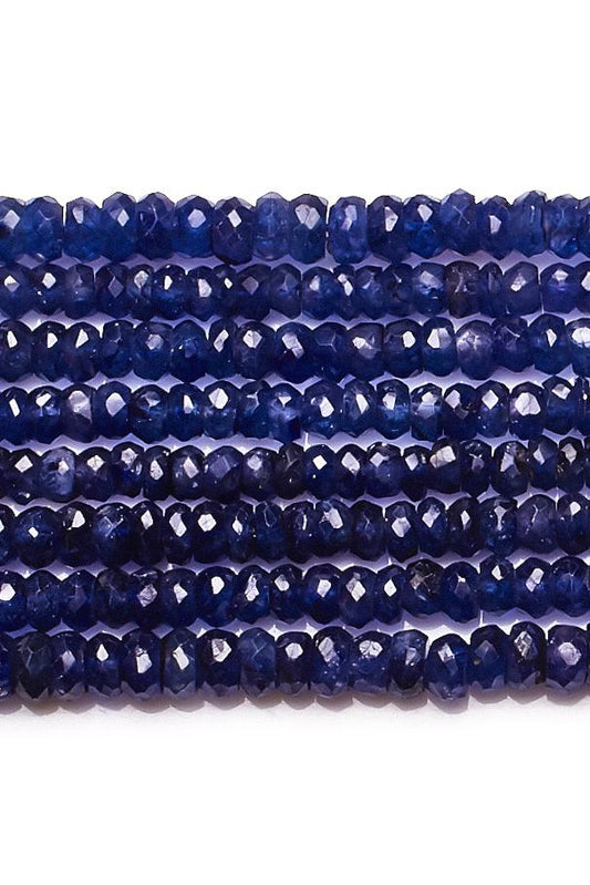 Sapphire Blue Rondelle Faceted Glass Filling Beads