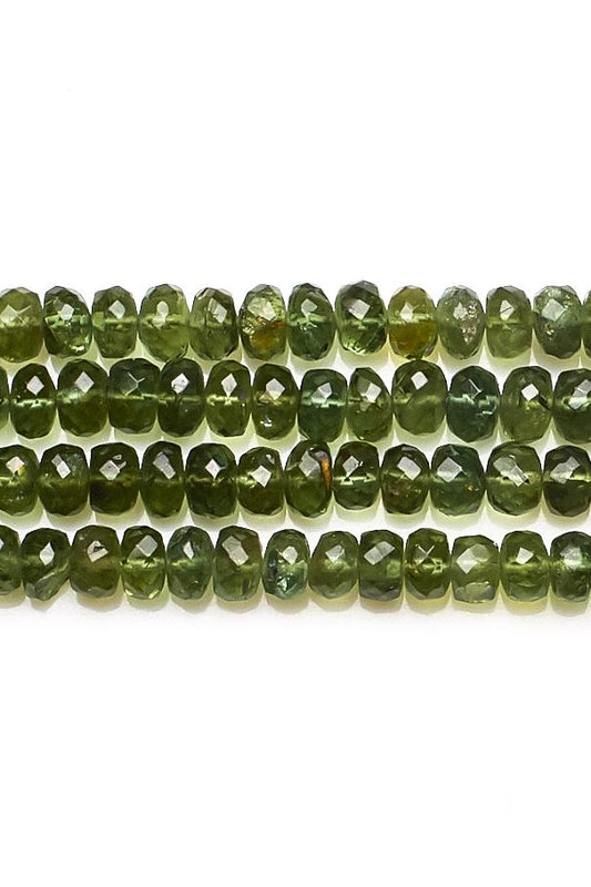 Apatite Green Rondelle Faceted Natural Beads 16 Inches Strands