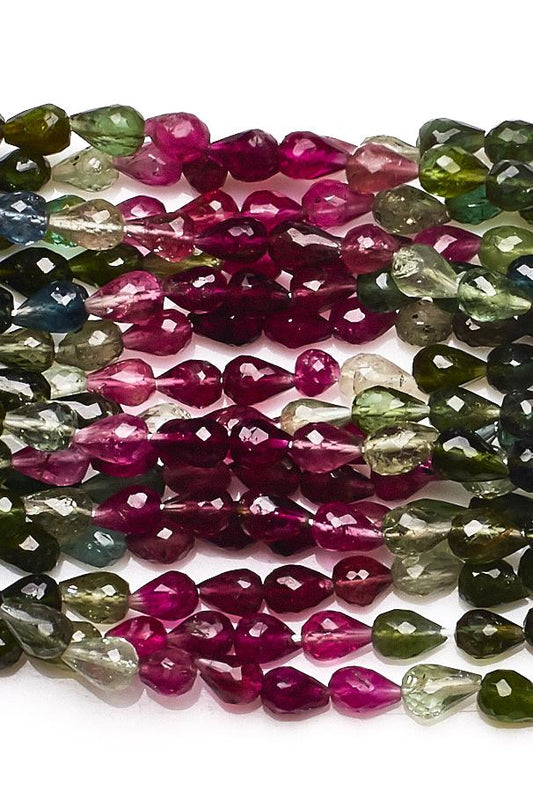 Tourmaline Multi Drop Cut Faceted Natural Beads