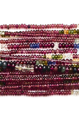 Tourmaline Multi Rondelle Smooth Natural Beads