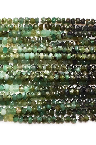 Emerald Green Rondelle Faceted Natural Beads