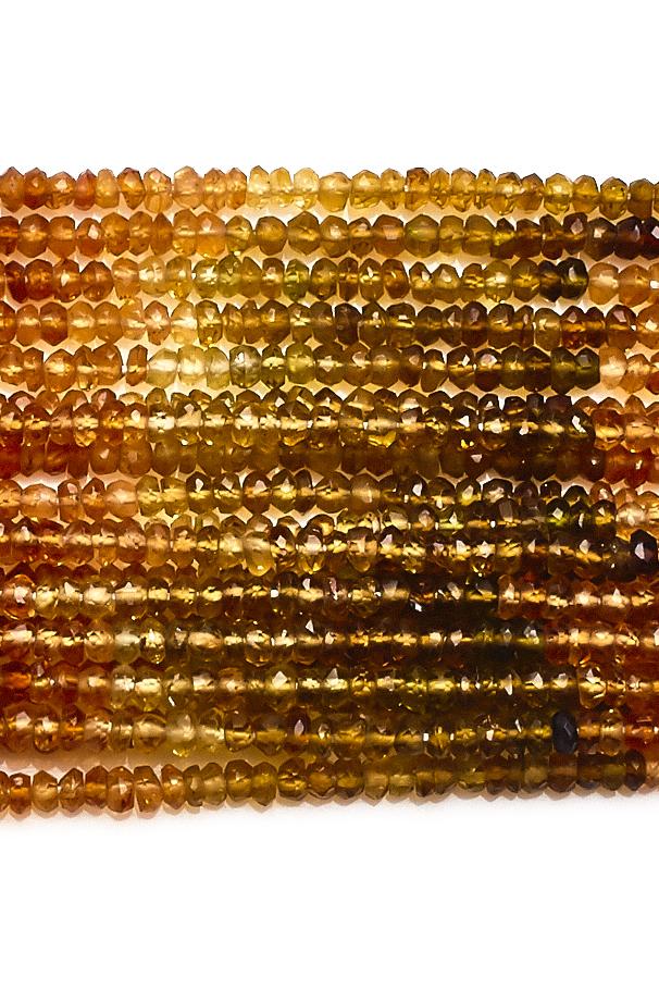 Petro Tourmaline Brown Rondelle Faceted Natural Beads