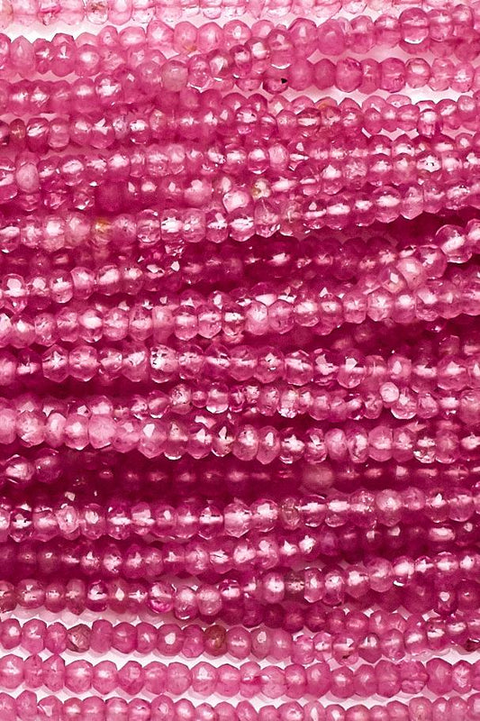 Crystal Quartz Pink Rondelle Faceted Mystic Coating Beads