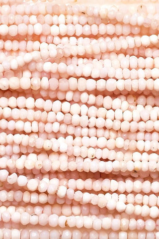 Pink Opal Pink Rondelle Faceted Natural Beads