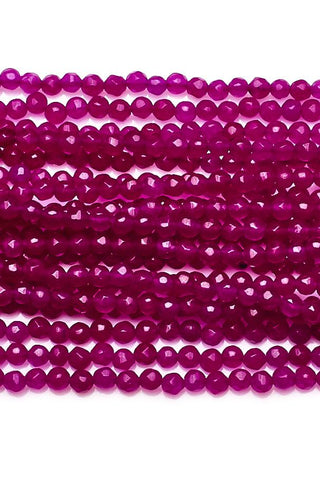 Chalcedony Pink Rondelle Faceted Heat Treated Beads