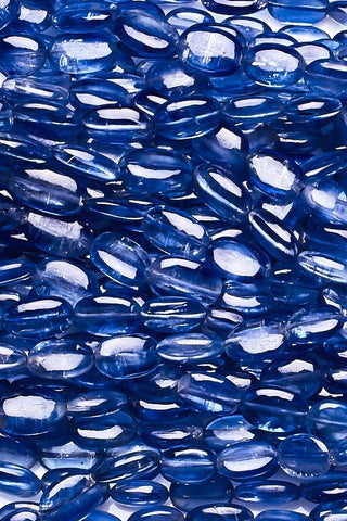 Kynite Blue Oval Smooth Natural Beads