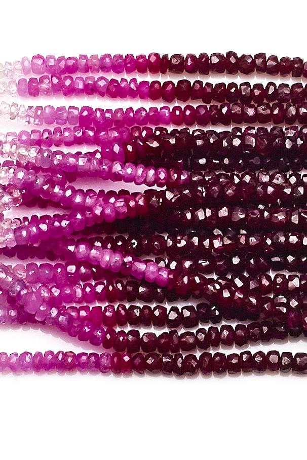 Ruby Red Rondelle Faceted Natural Beads