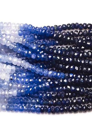 Sapphire Blue Rondelle Faceted Natural Beads