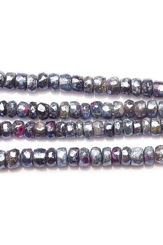 Spinel Silver Rondelle Faceted Natural Beads