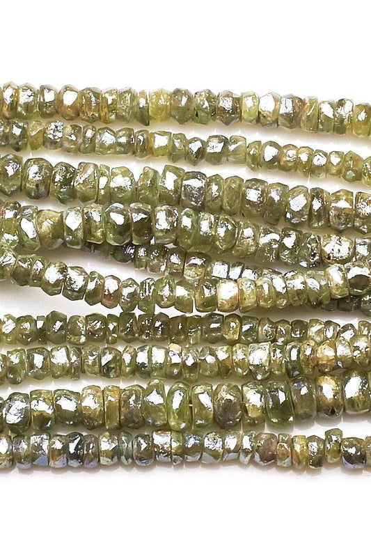 Mystic Coated Peridot Rondelle Faceted Natural Beads