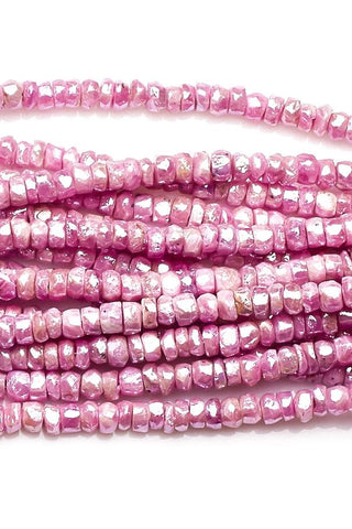 Pink Sapphire Pink Rondelle Faceted Natural Beads