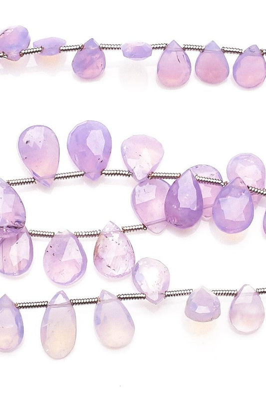 Amethyst Pink Pear Faceted Natural Beads