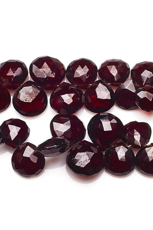 Garnet Red Heart Faceted Natural Beads