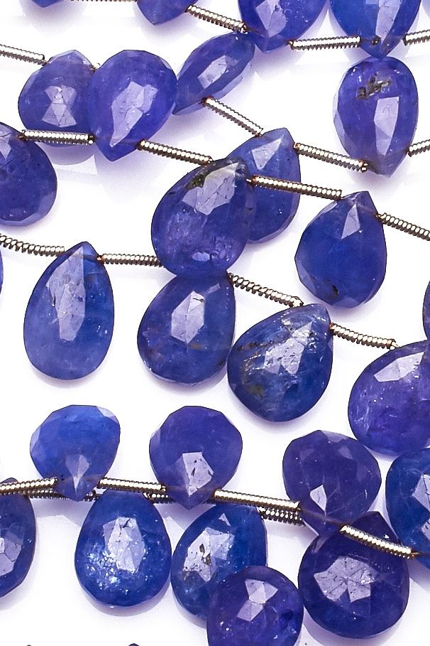 Tanzanite Purple Pear Faceted Natural Beads