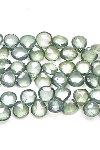 Crystal Quartz Green Heart Faceted Mystic Coating Beads