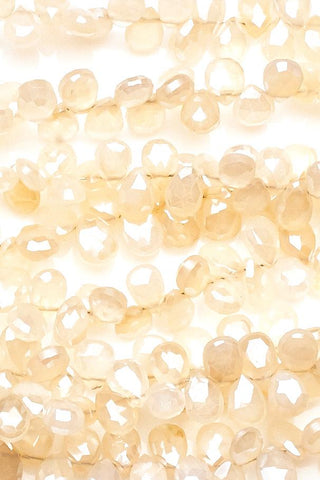 Moonstone White Pear Faceted Mystic Coating Beads