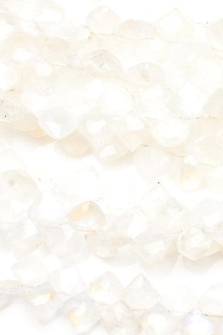 Moonstone White Square Faceted Natural Beads