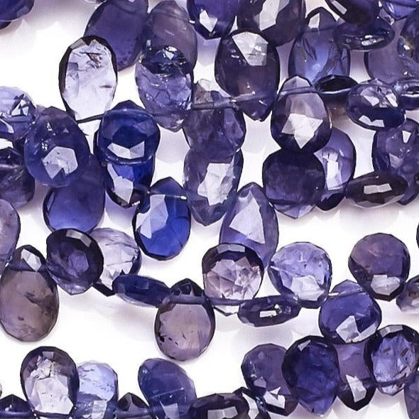 Iolite Purple Pear Faceted Natural Beads