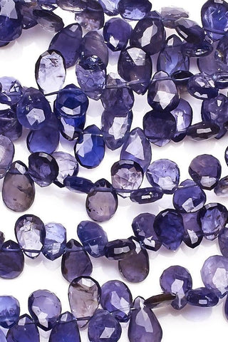 Iolite Purple Pear Faceted Natural Beads