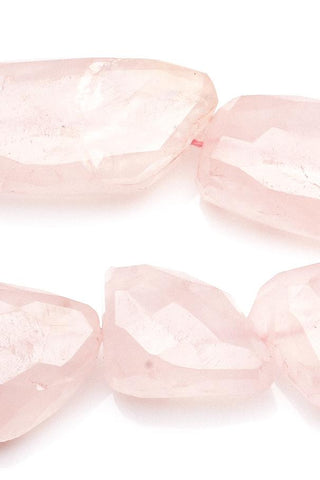 Rose Quartz Pink Nugget Faceted Natural Beads