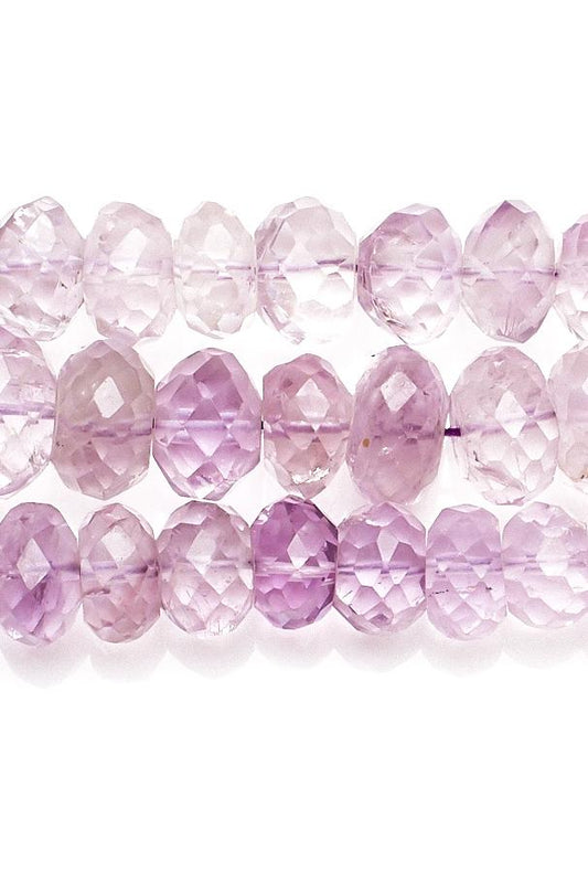 Pink Amethyst Purple Rondelle Faceted Natural Beads