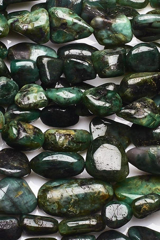 Emerald Green Nugget Smooth Natural Beads