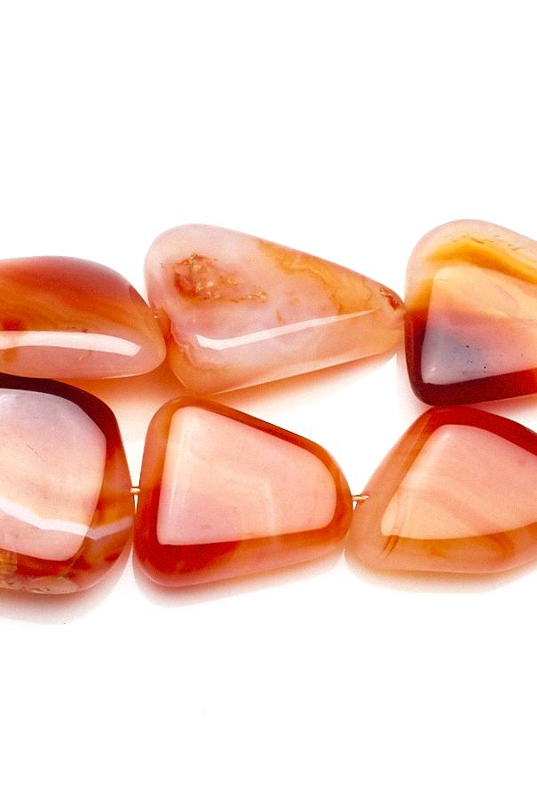 Agate Orange Nugget Smooth Natural Beads